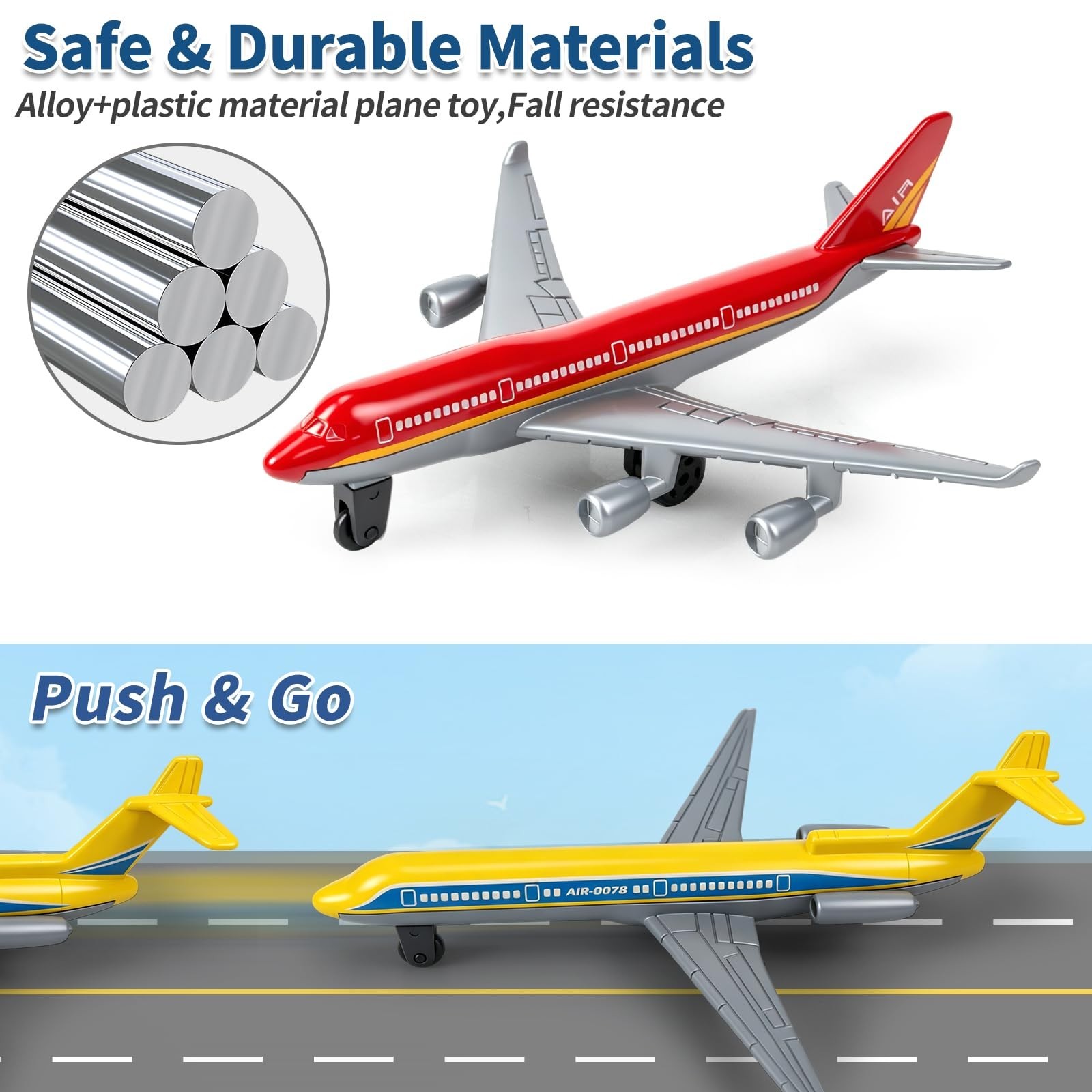 15PCS Diecast Airplane Toys for Kids, Alloy Model Planes, Party Favors & Gifts
