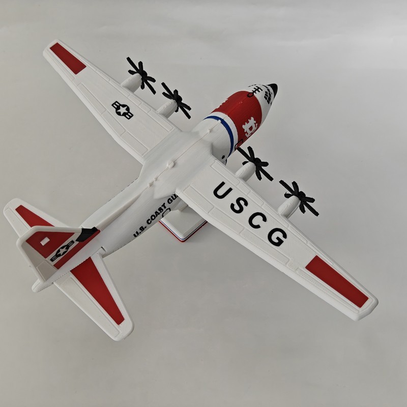 1:144 USCG Lockheed C-130 Hercules Aircraft Model 3D Printed Military Collection