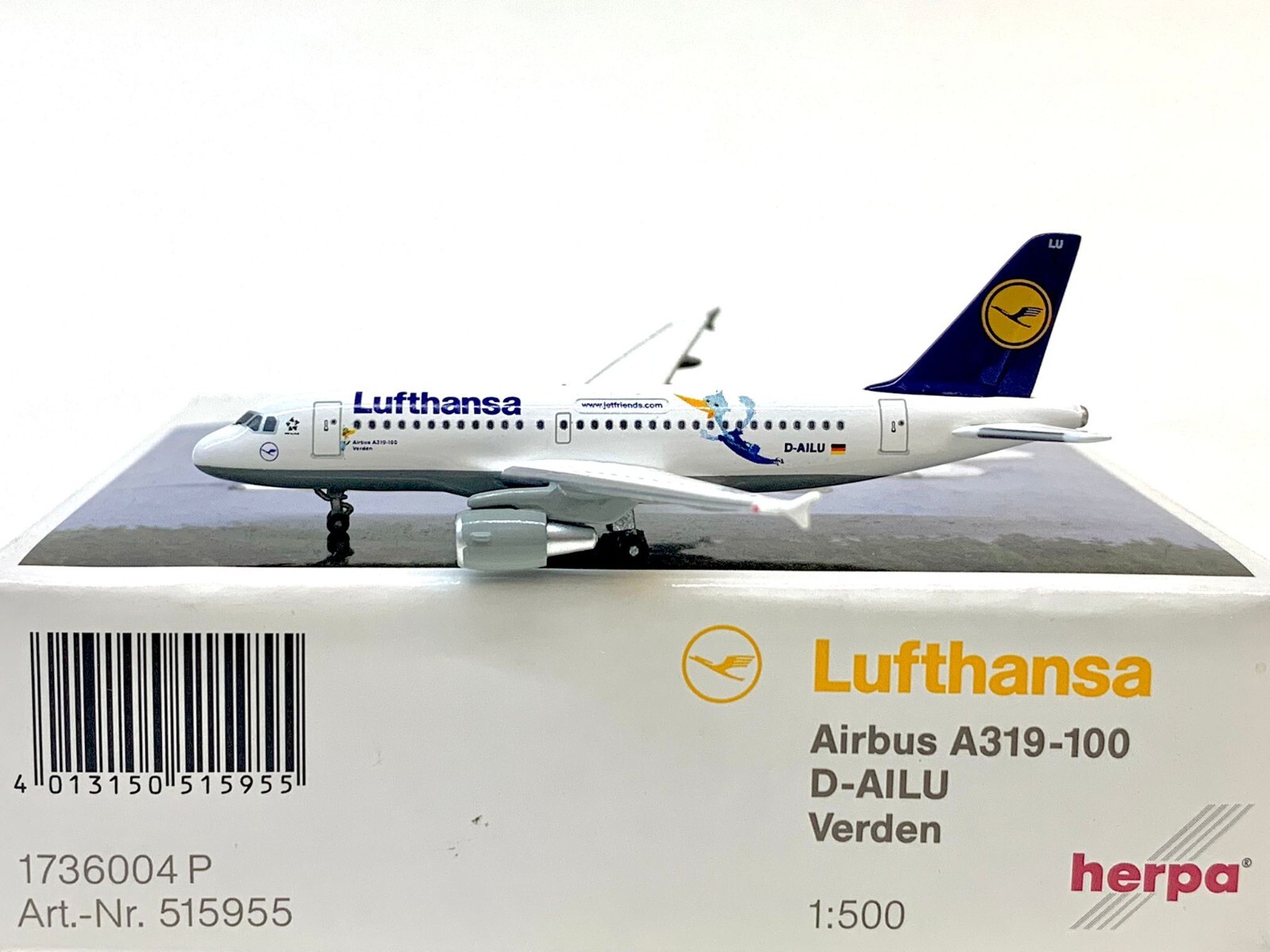 Herpa Wing Lufthansa Airbus A319-100 Verden 1:500 D-AILU 515955
