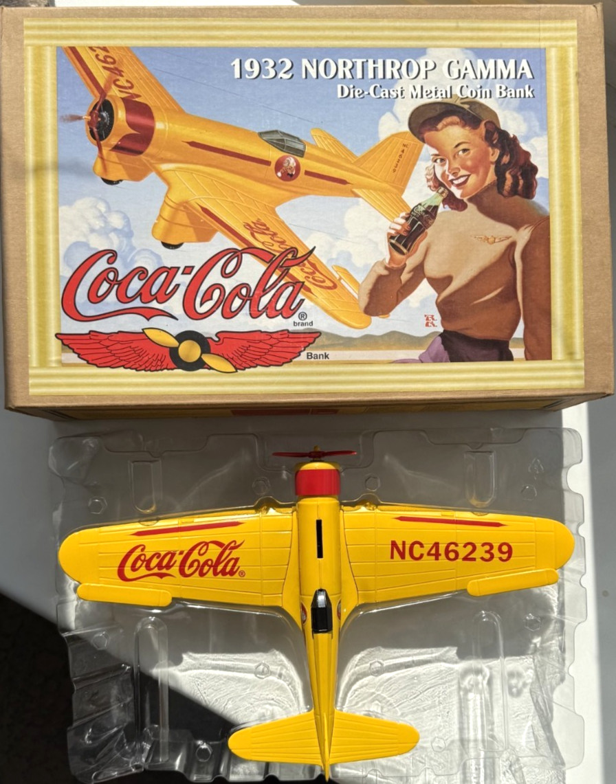 ERTL Collectibles Northrop Gamma Coca Cola Coin Bank