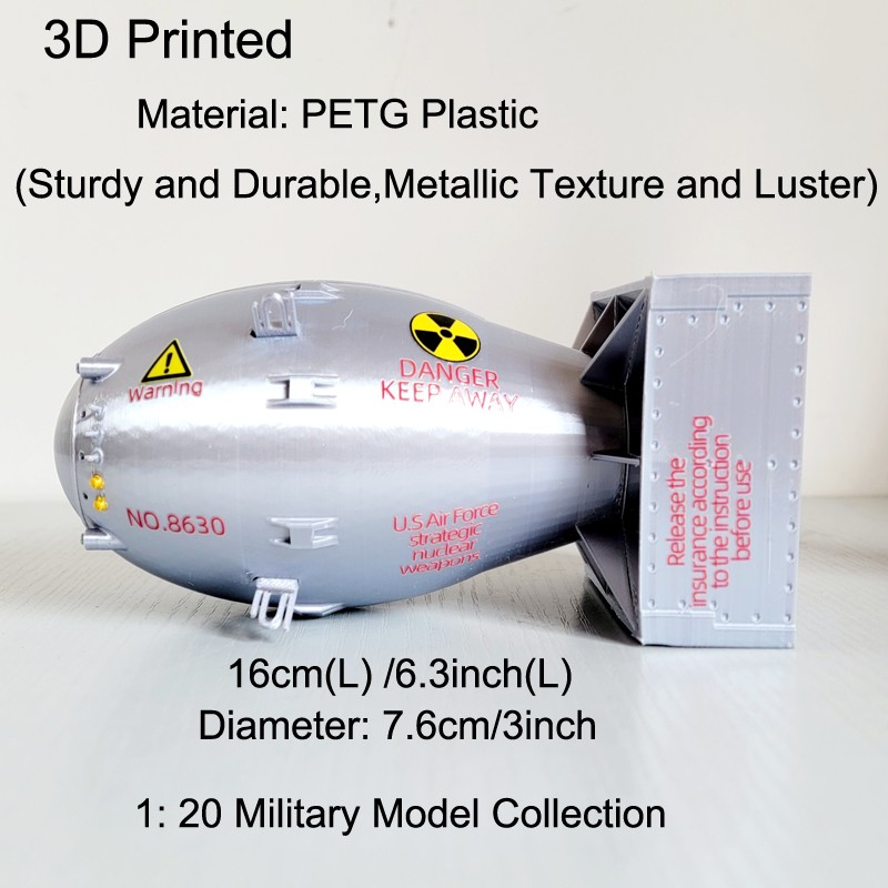3D Printed 16cm 1:20 Military Model WWII USA “Fat Man” Atomic Bomb Collection