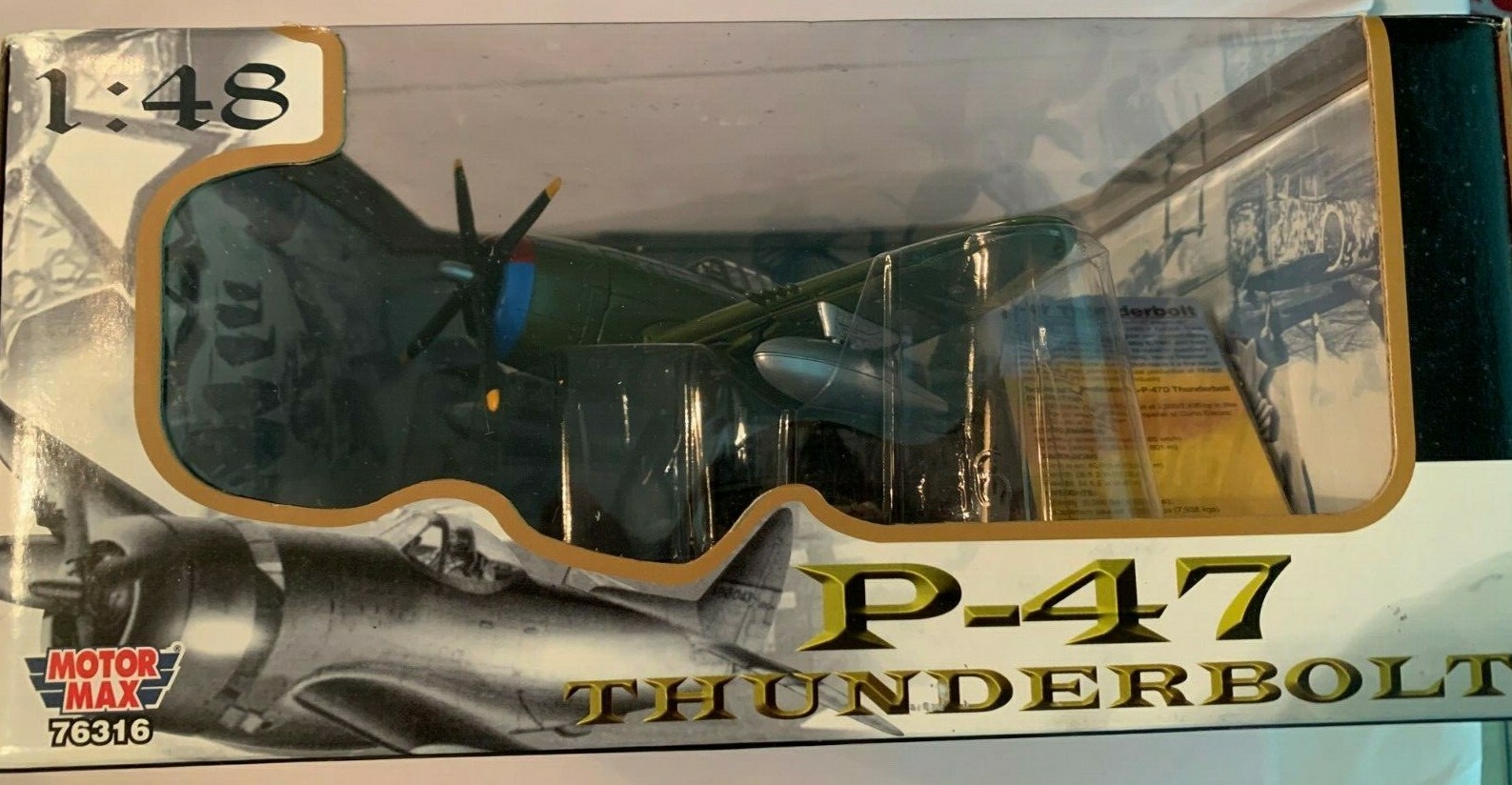 Motor Max P-47 Thunderbolt Airplane Die Cast 1:48 76316