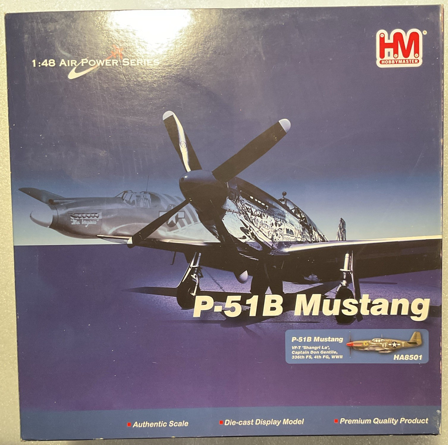 Hobby Master 1:48 P-51B Mustang “Shangri-La” WWII Diecast w/ Stand HA8501