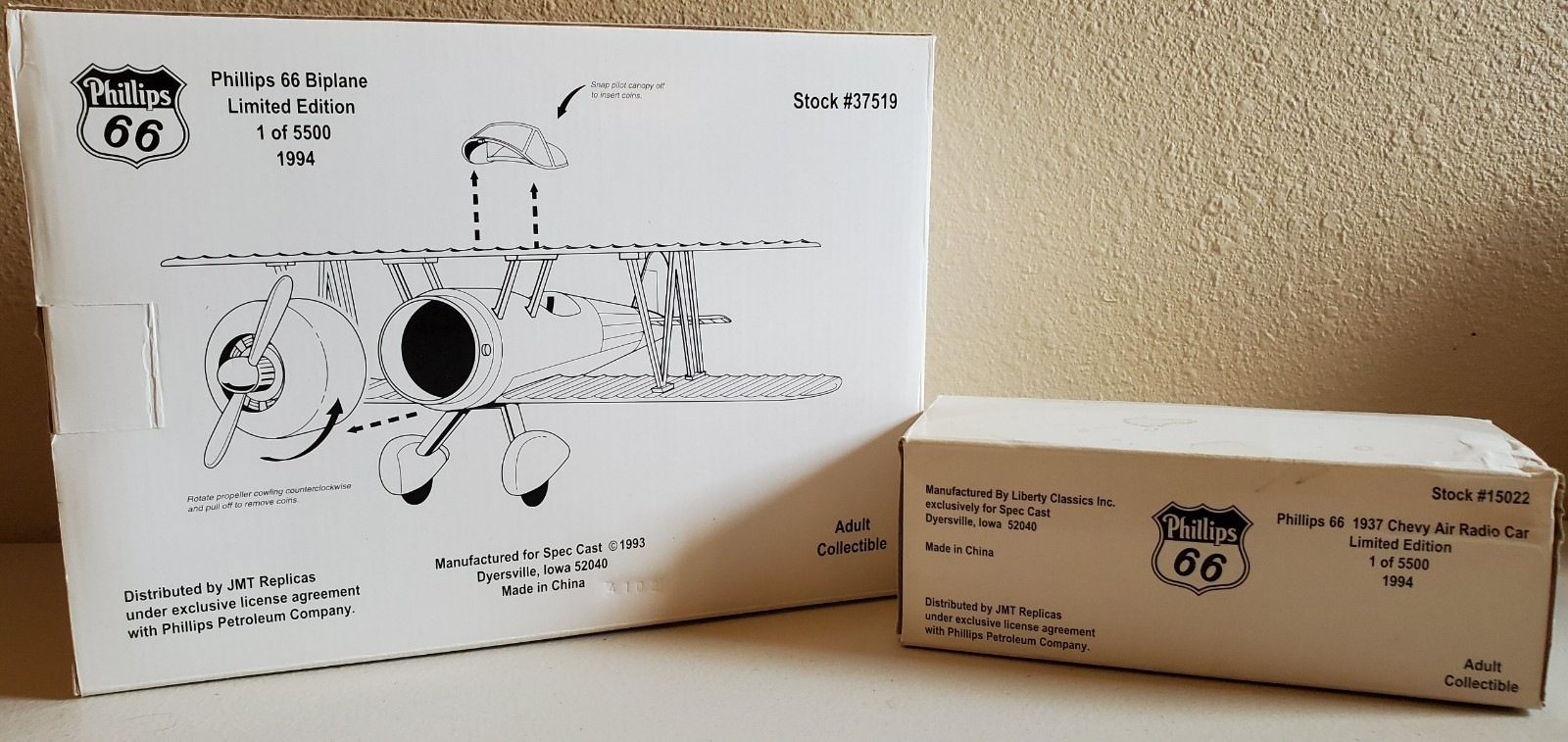 Phillips 66 SkyWriter Biplane & 1937 Chevy Bel Air Radio Car Ltd Edition Diecast