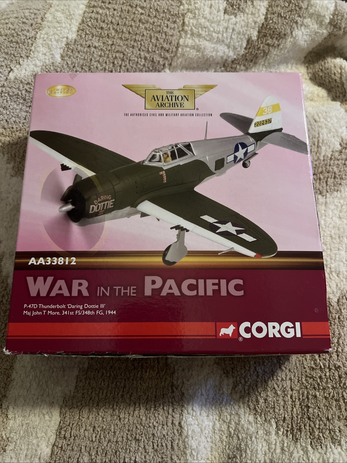 WW2 CORGI P-47D DARING DOTTIE III WAR IN THE PACIFIC 1944 NIB Box Cut See Photos