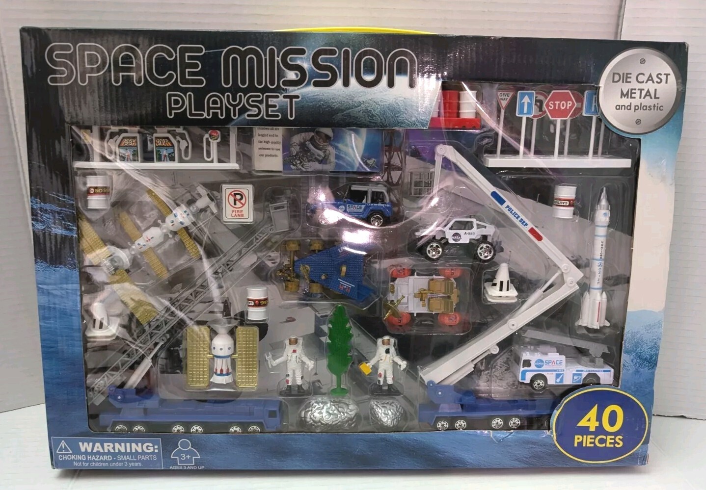 40 Pc Space Mission Metal Plastic Play Set