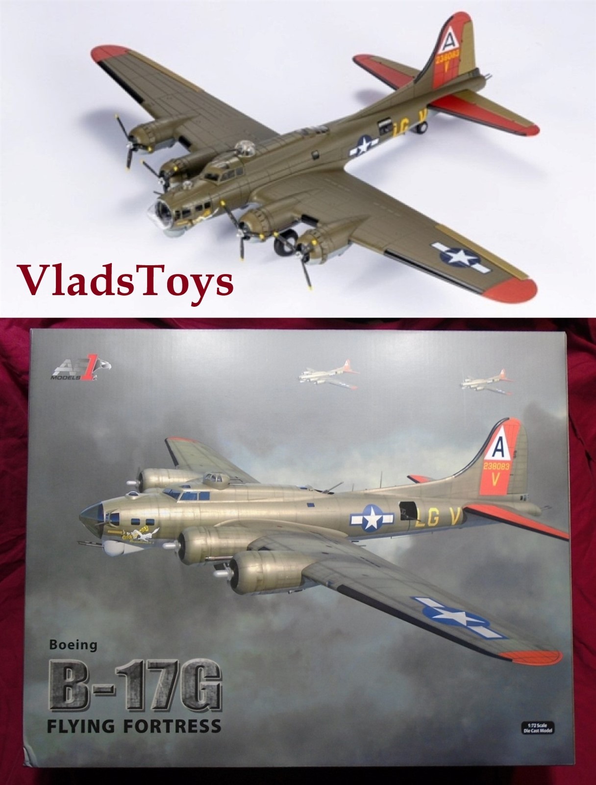 Air Force 1 1/72 B-17G Flying Fortress 91st BG 322nd BS Man O’War II AF1-0110D