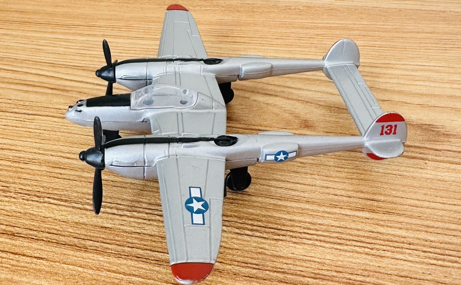 Toys R Us True Heroes Diecast Lockheed Martin P-38 Lightning 4 x 5” Airplane Toy