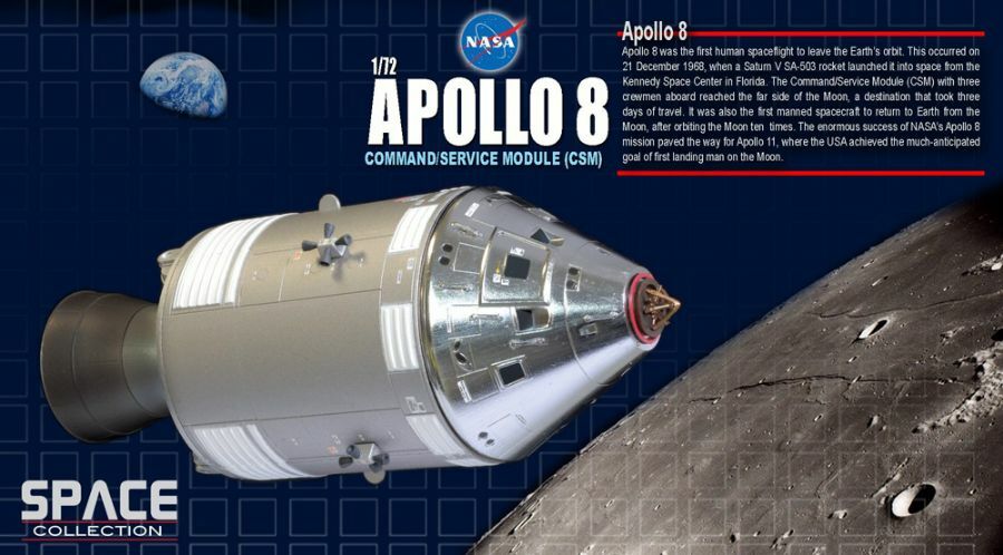 Dragon Space 50378 Apollo 8 Command Service Module CSM Lunar Landing Module 1/72