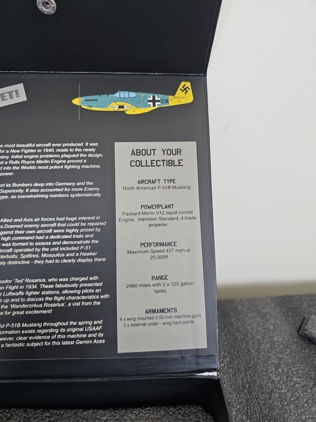 Gemini Aces 1/72 Scale Diecast GALFT2007 P-51 B Mustang Captured Wunstorf 1944