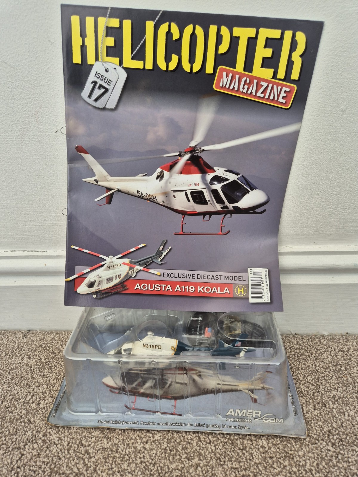 ATLAS AMERCOM 1:72 CLASSIC AGUSTA A119 KOALA USA DIECAST HELICOPTER