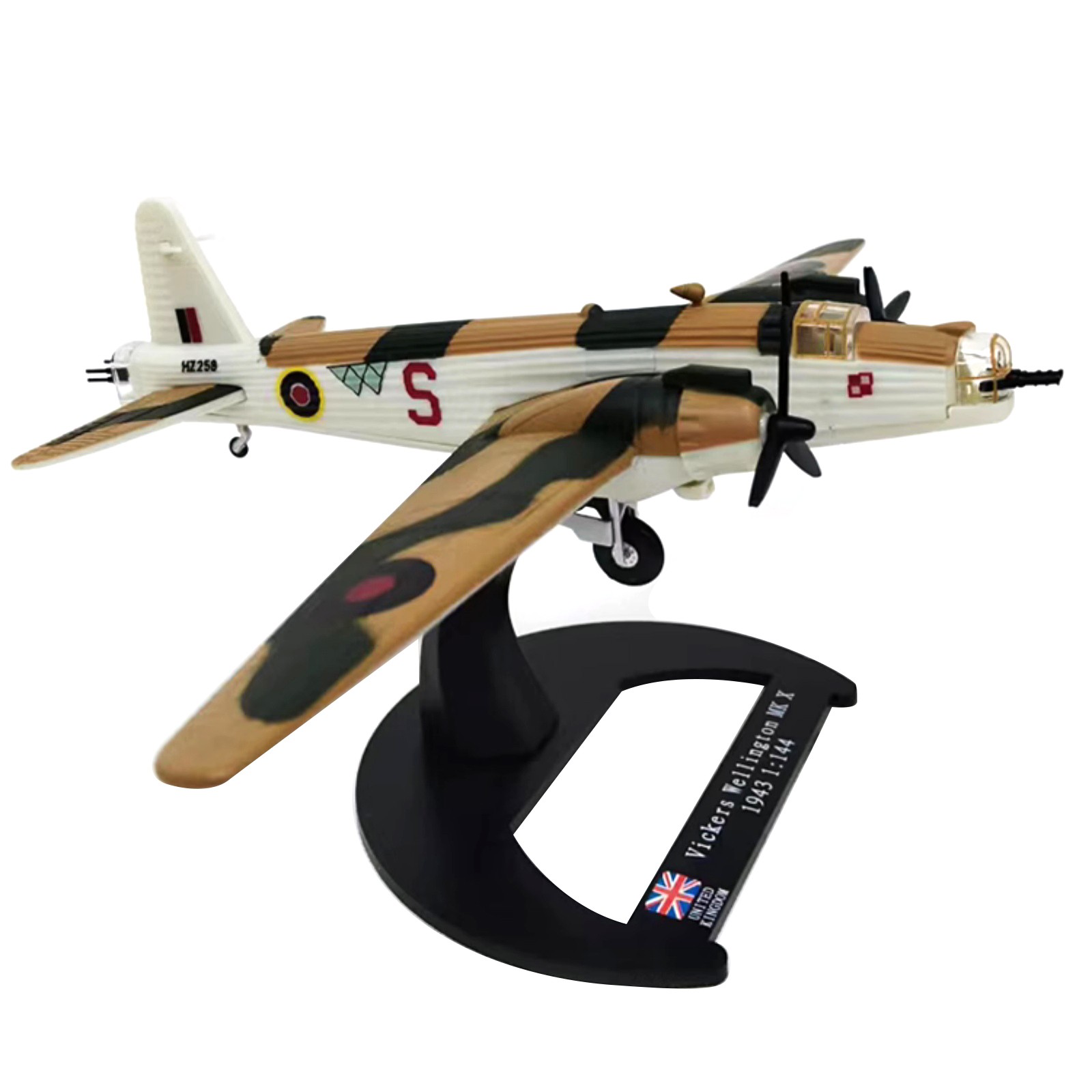 12cm 1/144 WWII UK Vickers Wellington Bomber Model Alloy Simulation Ornament