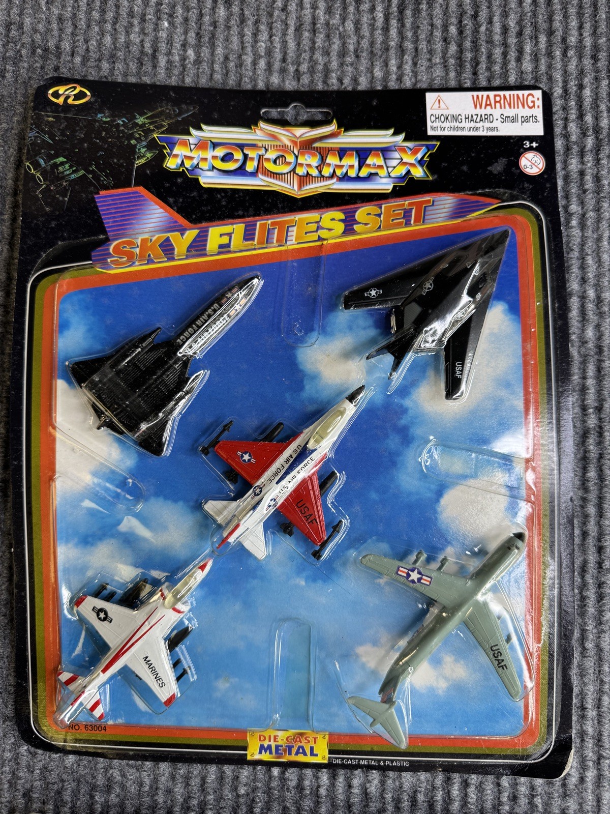 Vintage Motor Max Sky Flites Sets (2) Die Cast Military Aircraft Sets 10 Planes