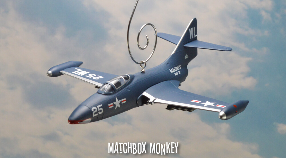 F9F Panther US MARINES Fighter Plane Korean War Custom Christmas Ornament Cougar