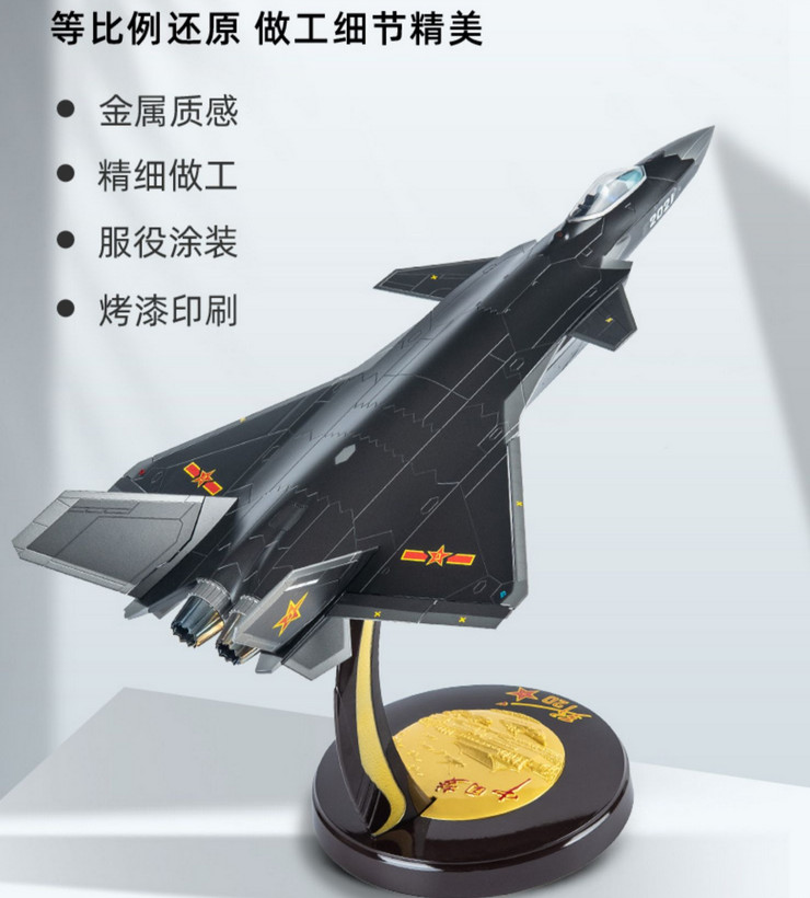 1:36 54CM J-20 Stealth Fighter Airplane Diecast Military Aircraft Plane Model