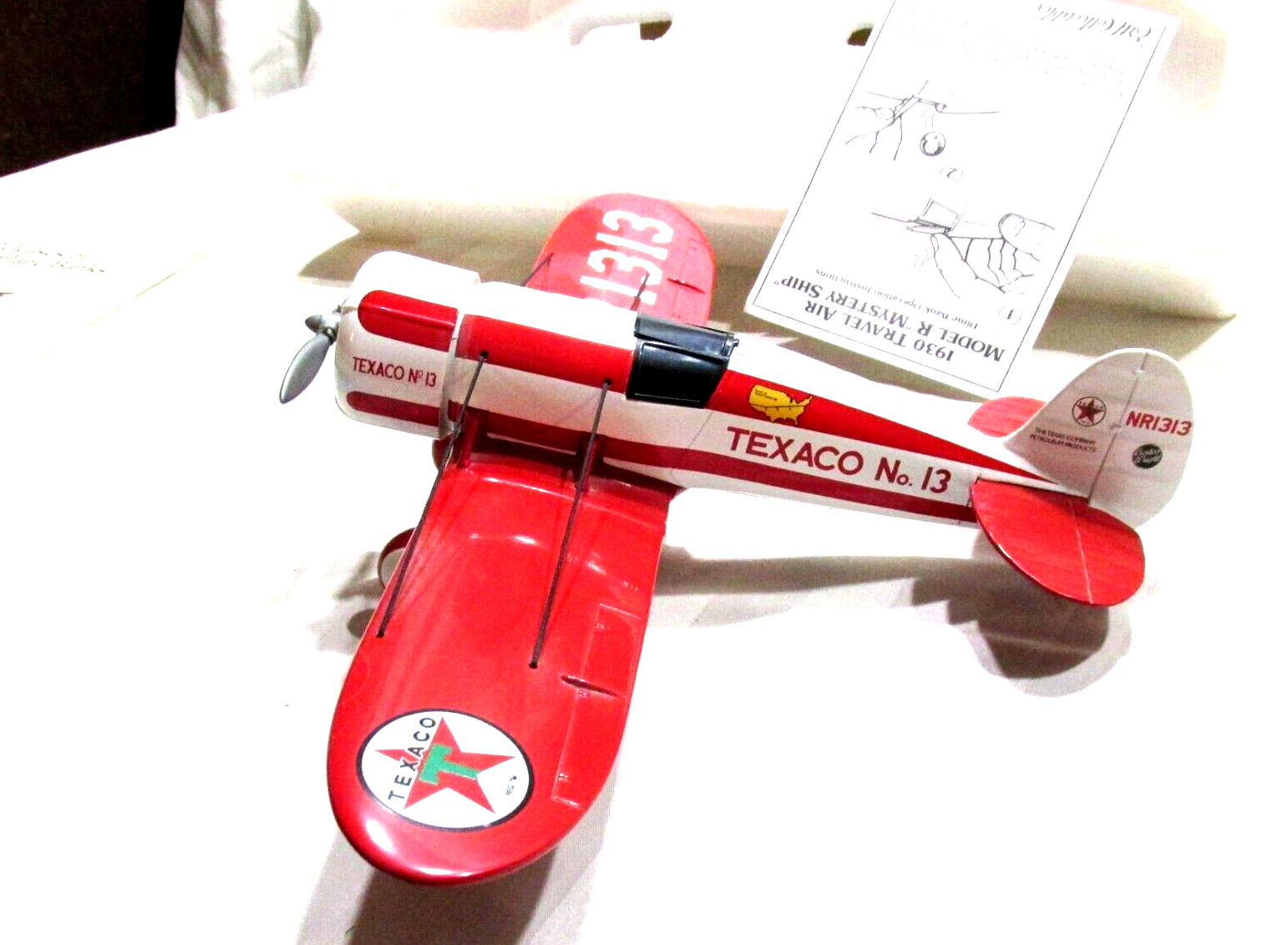1997 ERTL Wings of Texaco 1930 Ravel Air Model R Mystery Ship Diecast Coin Bank