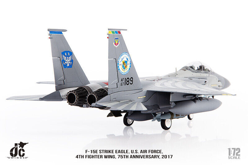 1:72 JC Wings Boeing F-15E Strike Eagle USAF 4th FW Fighter Diecast Plane Model