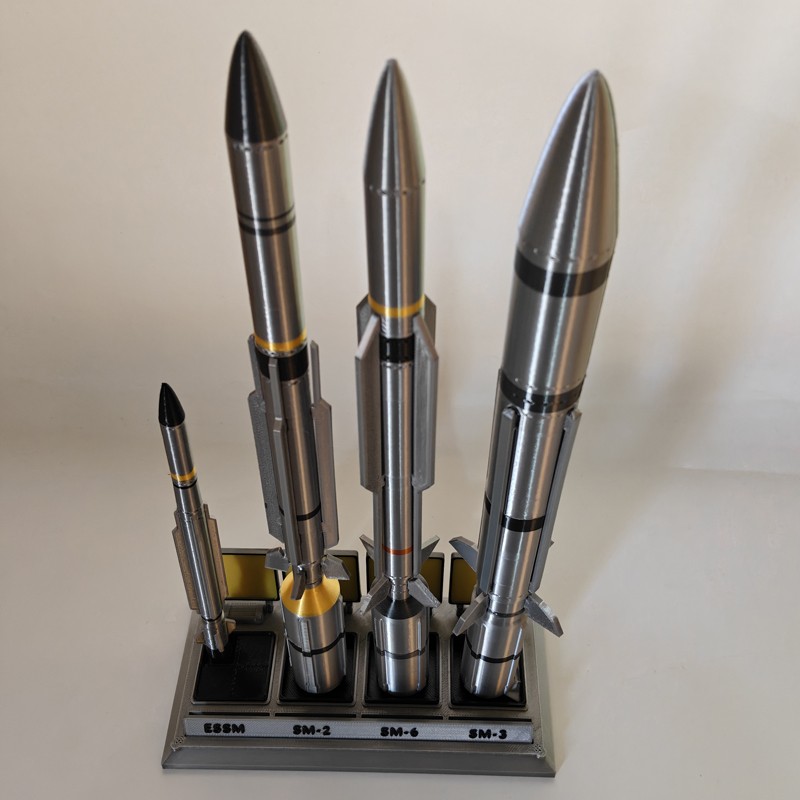 3D Printed 1:24 Military Model US Navy Full Standard Missile ESSM SM-2 SM-3 SM-6