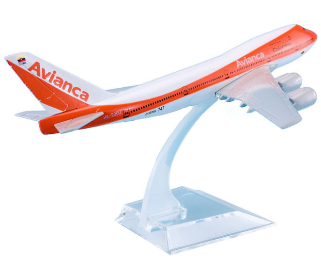 16cm Avianca BOEING 747-200 Passenger Airplane Plane Diecast Aircraft Model