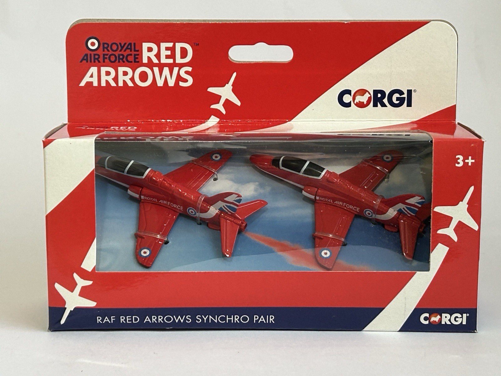 RAF Red Arrows Synchro Pair Twin BAe Hawk diecast planes Corgi showcase CS90687