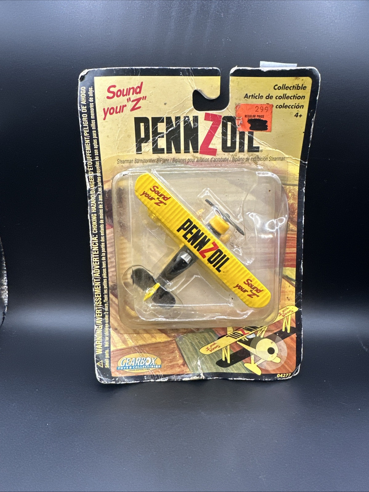 Vintage Diecast Pennzoil Stearman Plane / Biplane – 4 Inches
