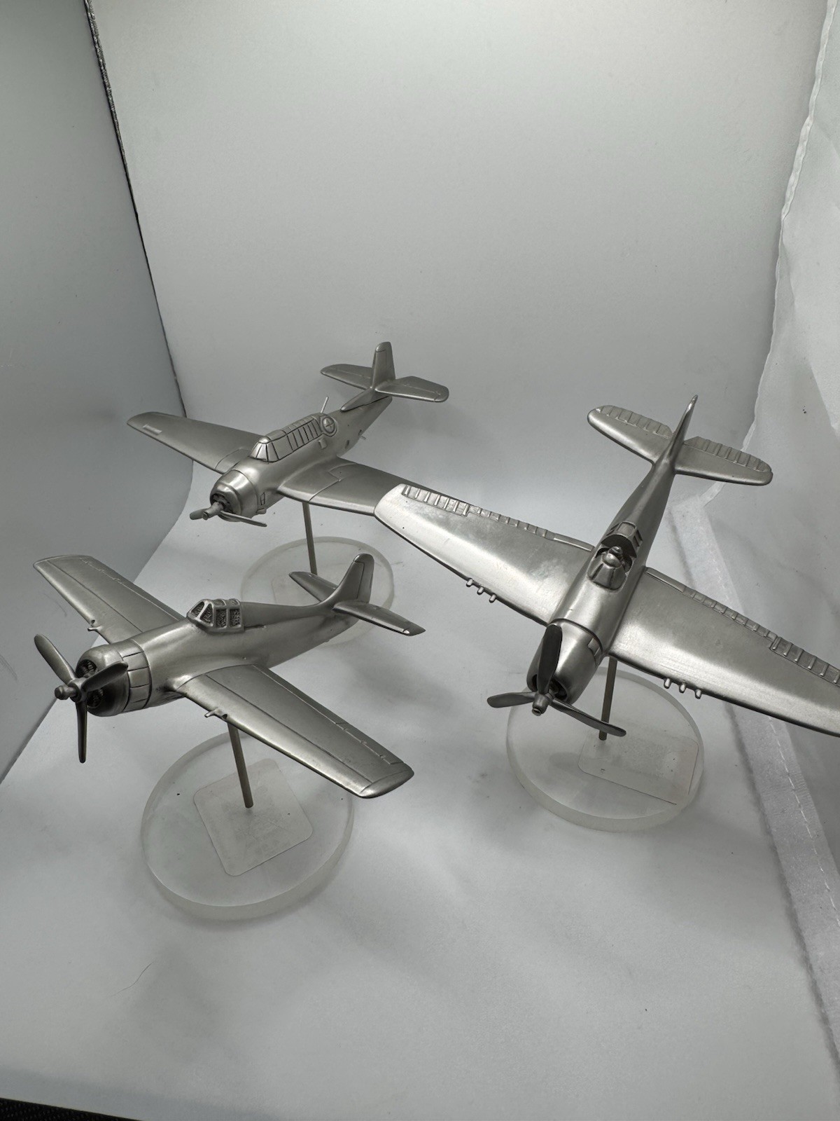 1982 Great Notions World War II Fighter Planes – SOLID PEWTER 3pc Set