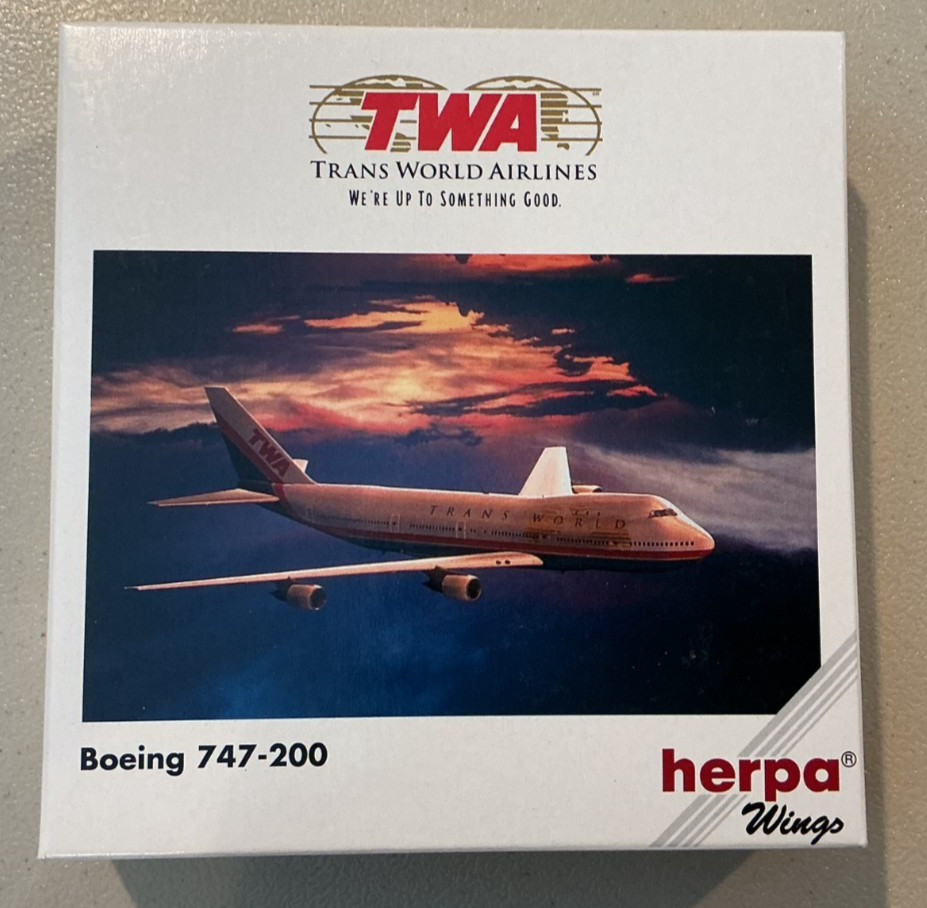Herpa Wings 1:500 502504 TWA Trans World Airlines Boeing 747-200