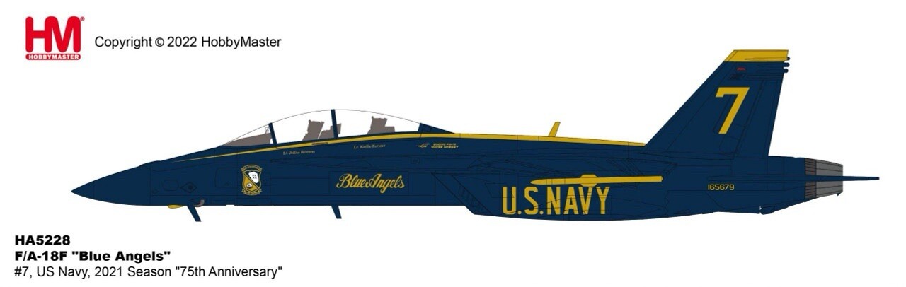 Hobby Master F/A-18F “Blue Angels” #7, US Navy 1:72 Scale HA5128 2021 Season
