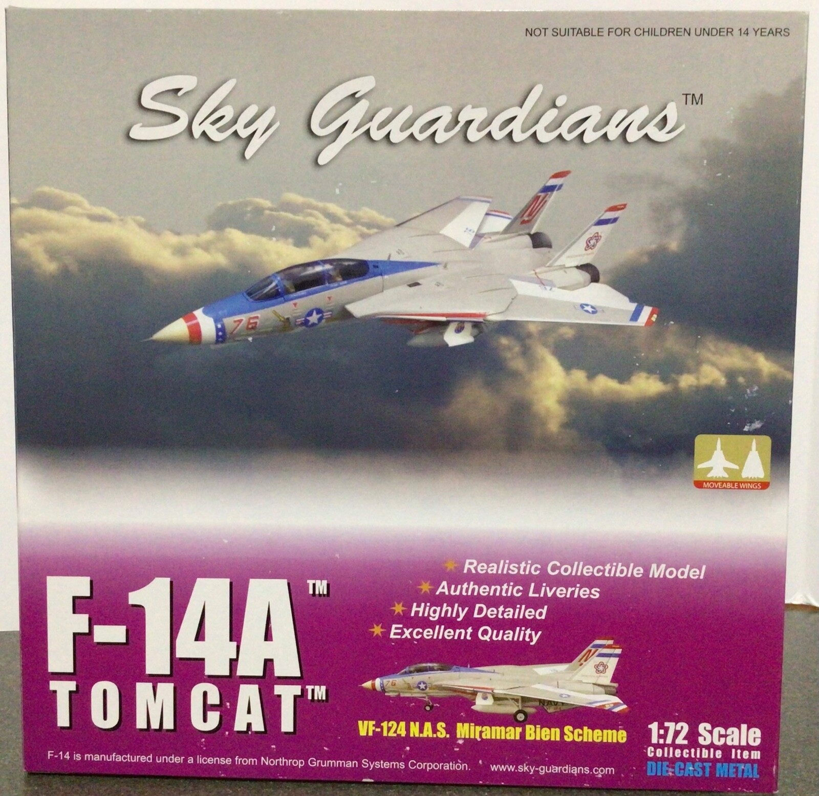 Sky Guardians F-14A Tomcat 1:72, wtw-72-009-007 VF-124 N.A.S.Miramar Bien Scheme