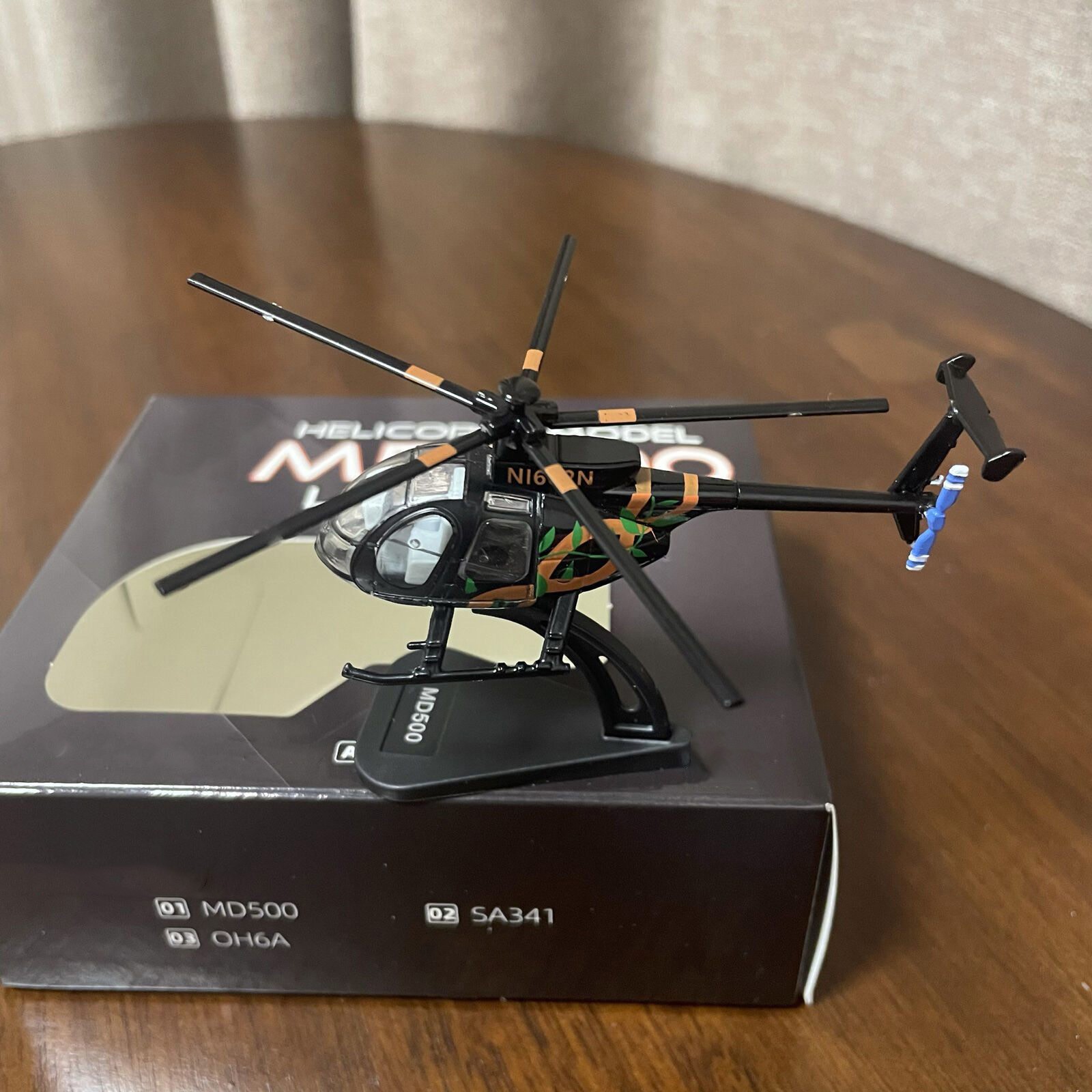 7.4cm Diecast Alloy 1/100 Scale USA Bird MD500 Helicopter Model Decor Craft