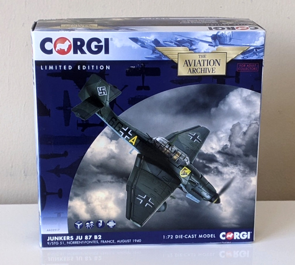 Corgi AA32517 1/72 Diecast Junkers Ju-87 B-2 Stuka Luftwaffe Norrent-Fontes 1940
