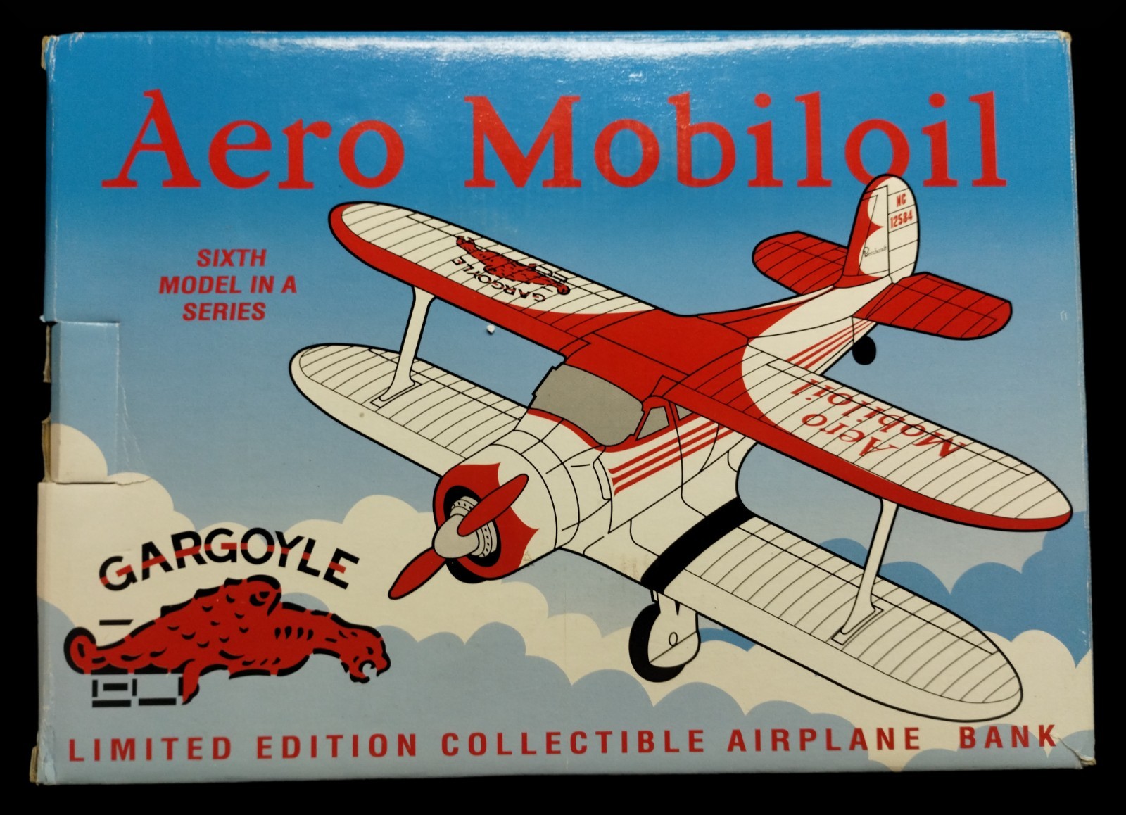 Liberty Classics MOBILOIL D17 Beechcraft Staggerwing Diecast Airplane Bank InBox