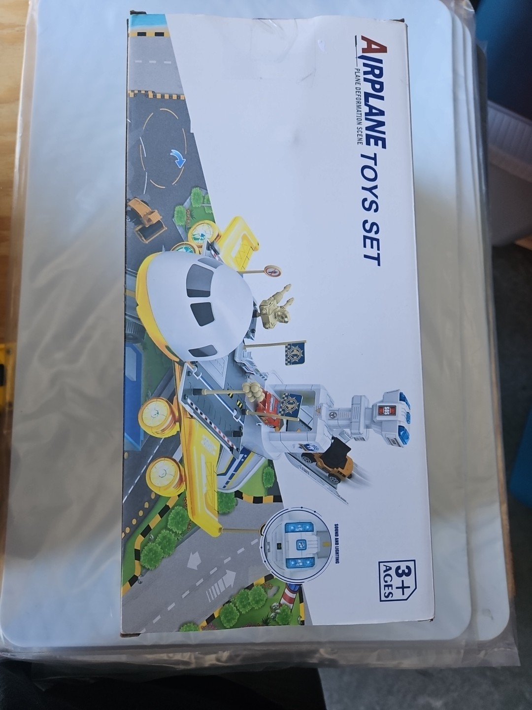 New In Box Airplane Deformation Scene Toy Set No: YDX42-1 Blue Ages 3+