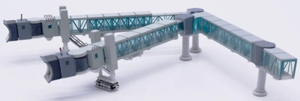 JC Wings 1/400 Air Passenger Bridge wide-body aircraft (Green) (1) LH4391