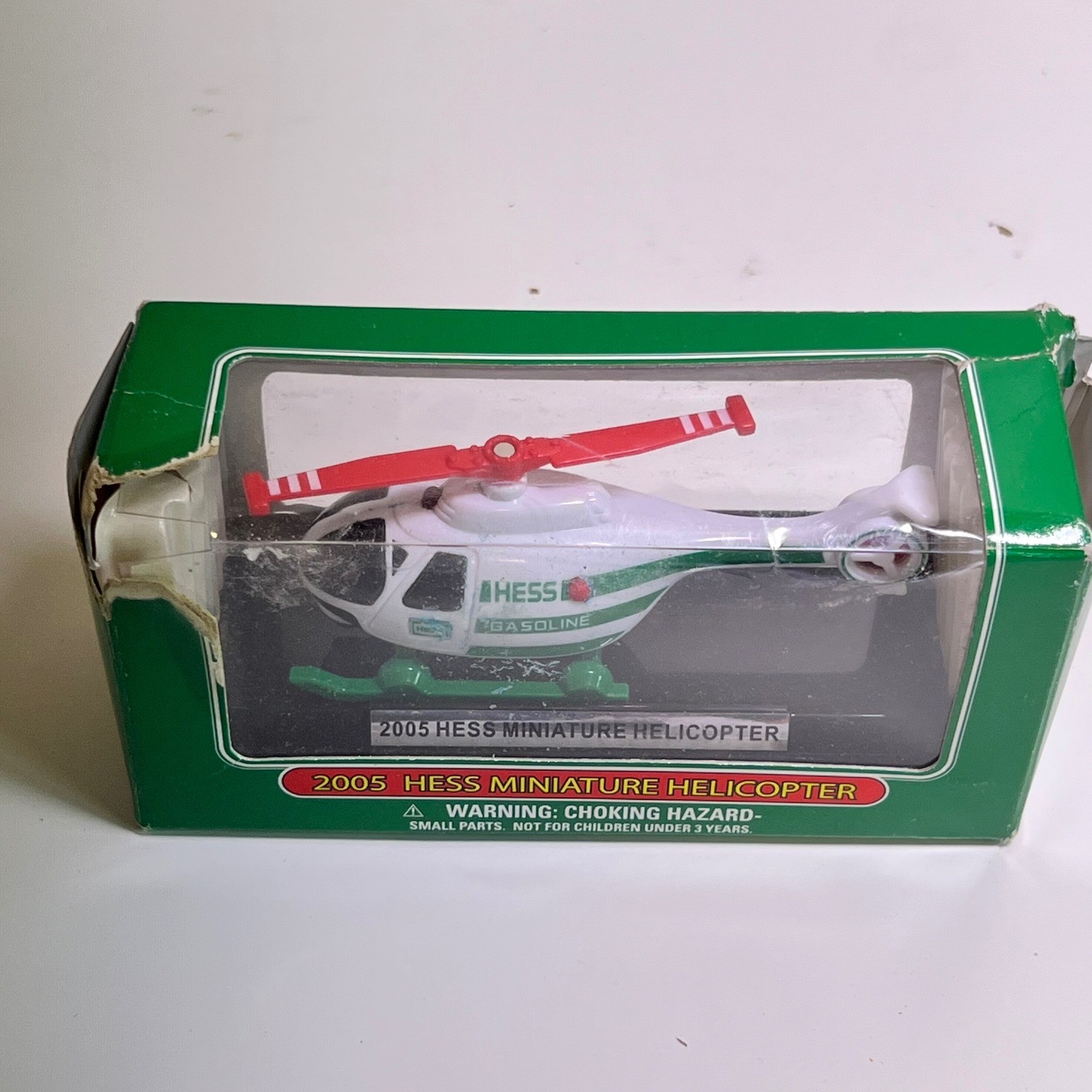 Hess 2005 Miniature Helicopter White Green Red Collectible Toy Boxed