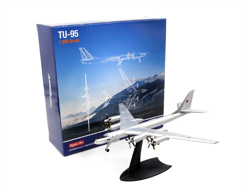 1/200 Scale Aircraft Model AMER Russia Air Force Tu-95 Bear Strategic Bomber