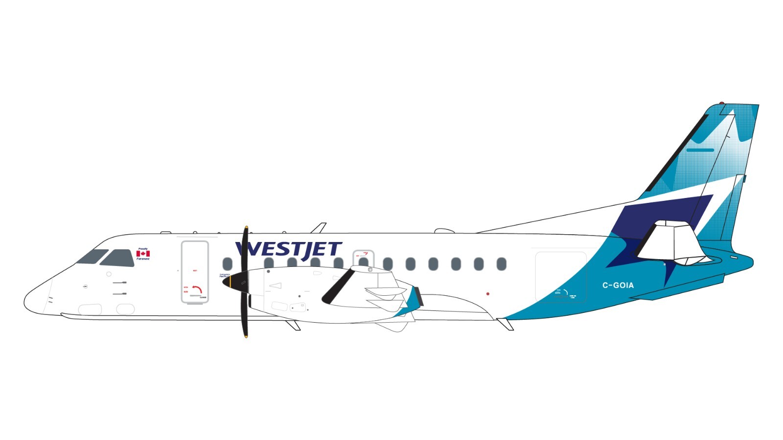 WestJet Saab 340 C-GOIA GeminiJets G2WJA1245 Scale 1:200 PRE-ORDER