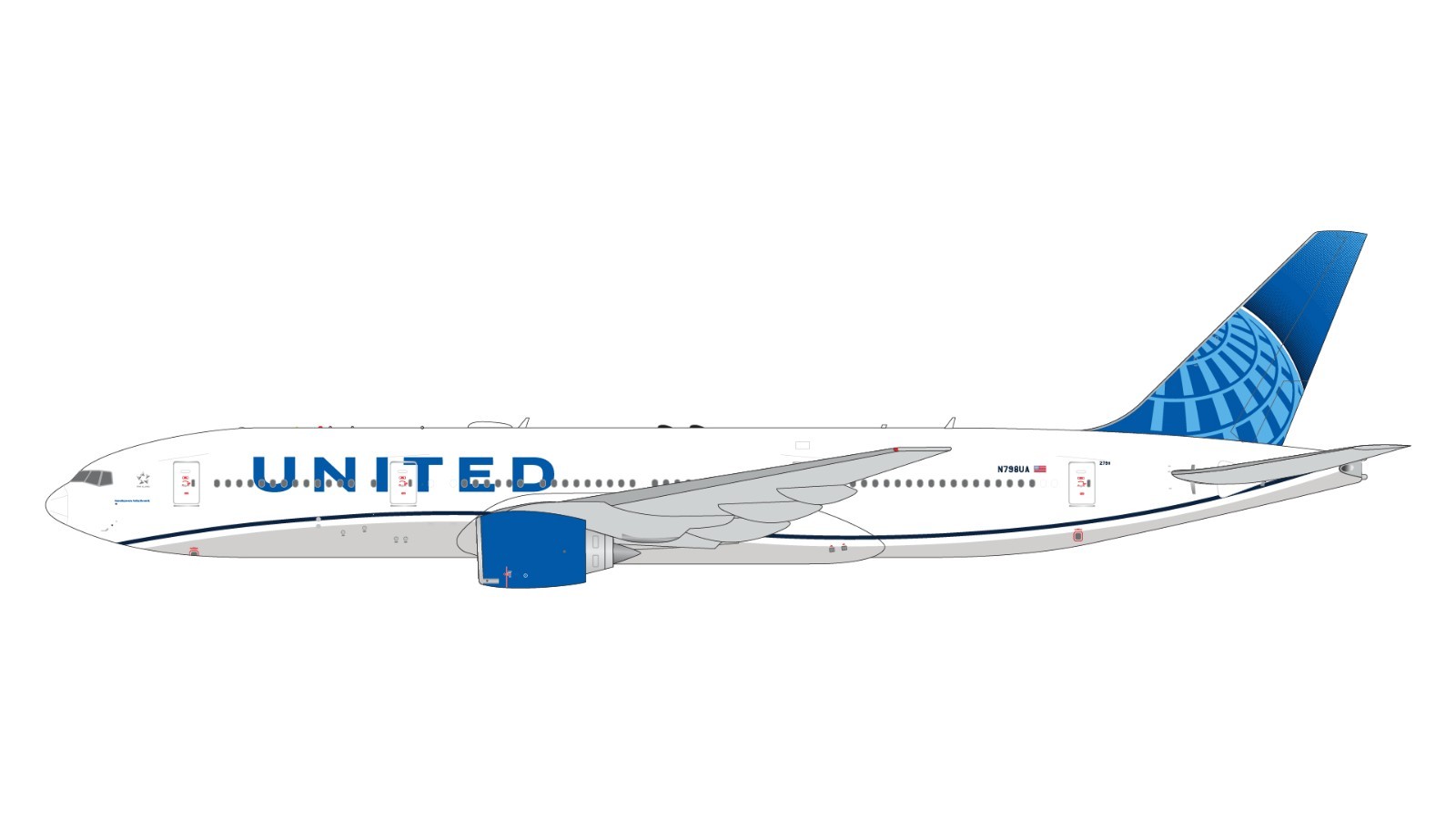 United Boeing 777-200ER N798UA GeminiJets GJUAL2230 Scale 1:400 PRE-ORDER