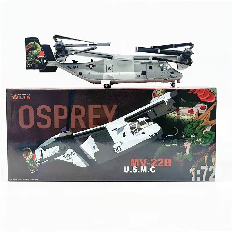 Wltk USMC MV-22b Osprey VMM-265 Dragons Tiltrotor Aircraft 1/72 Diecast Model