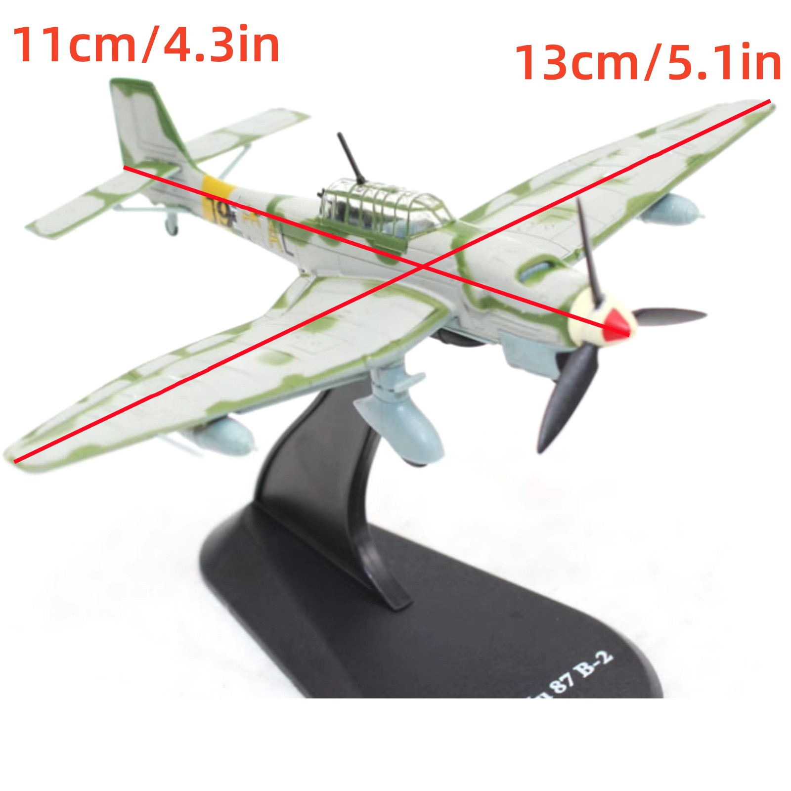 1/100 Diecast Alloy German Stuka Junkers Ju-87 B-2 Bomber Aircarft Model