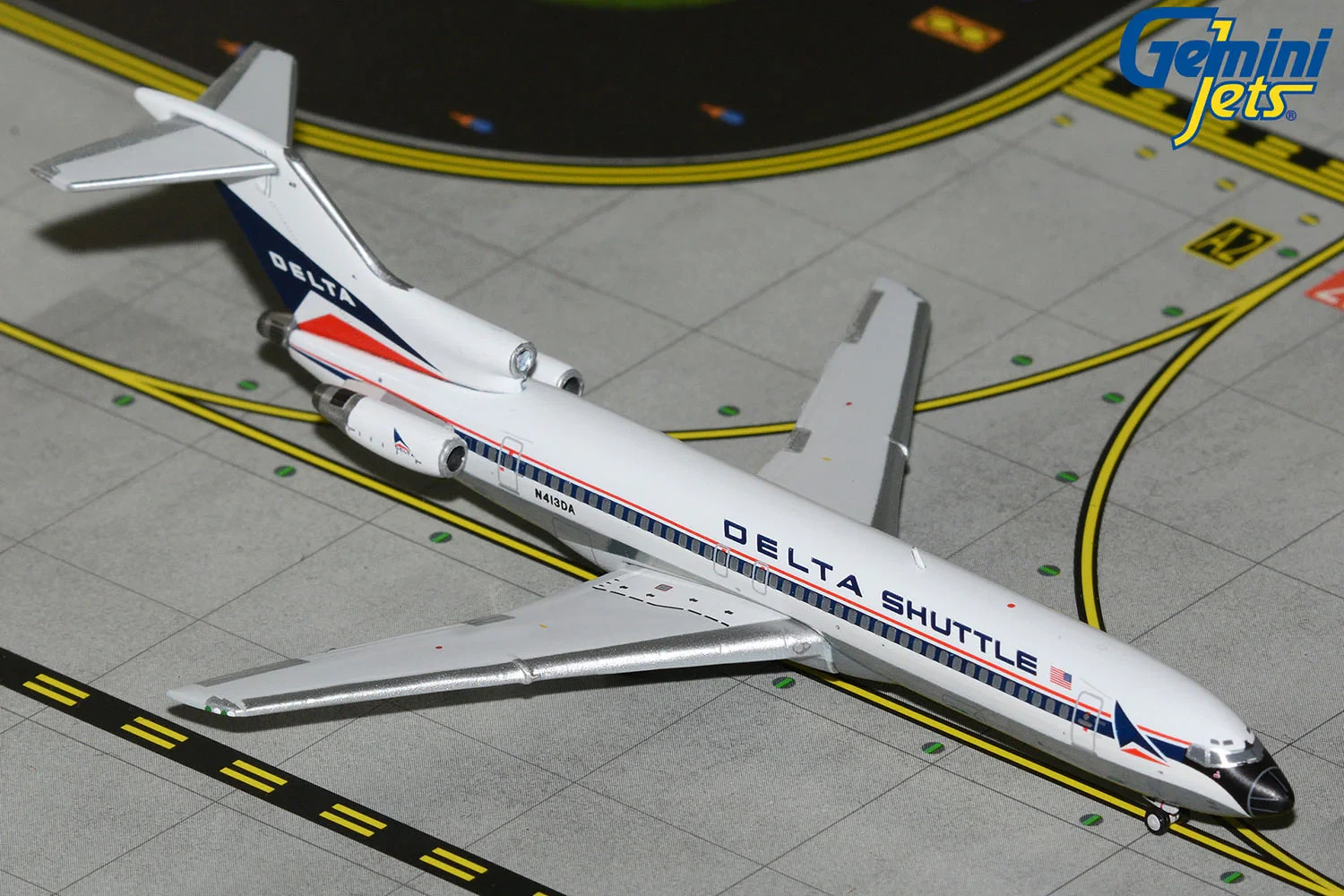 B727-200/ADV DELTA SHUTTLE REG: N413DA W/ANTENNA – GEMINI JETS GJDAL2375 1/400