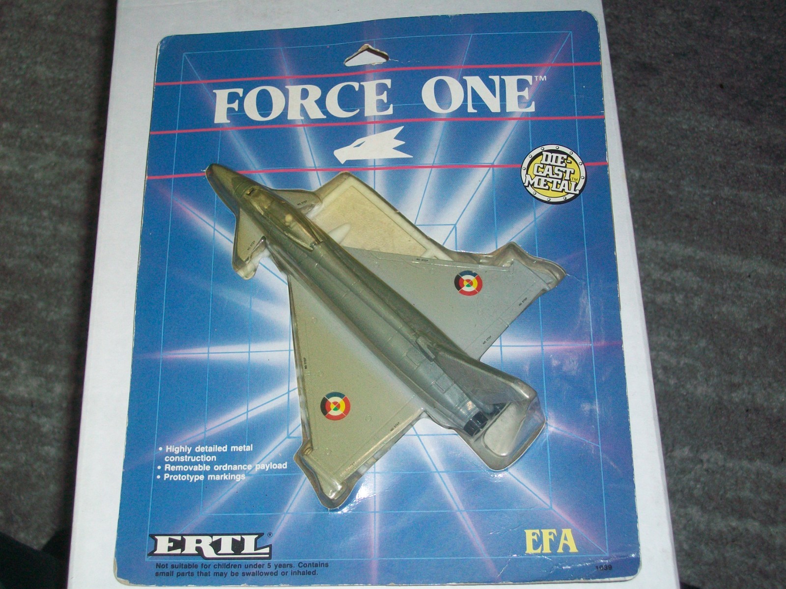 1989 ERTL FORCE ONE EFA EUROFIGHTER TYPHOON DIE-CAST AIRPLANE NEW IN PACKAGE