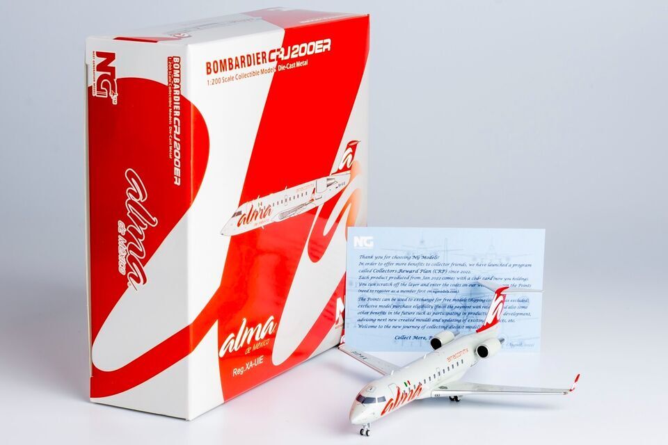 1:200 NG Model ALMA de México Bombardier CRJ200ER Airplane Diecast Plane Model