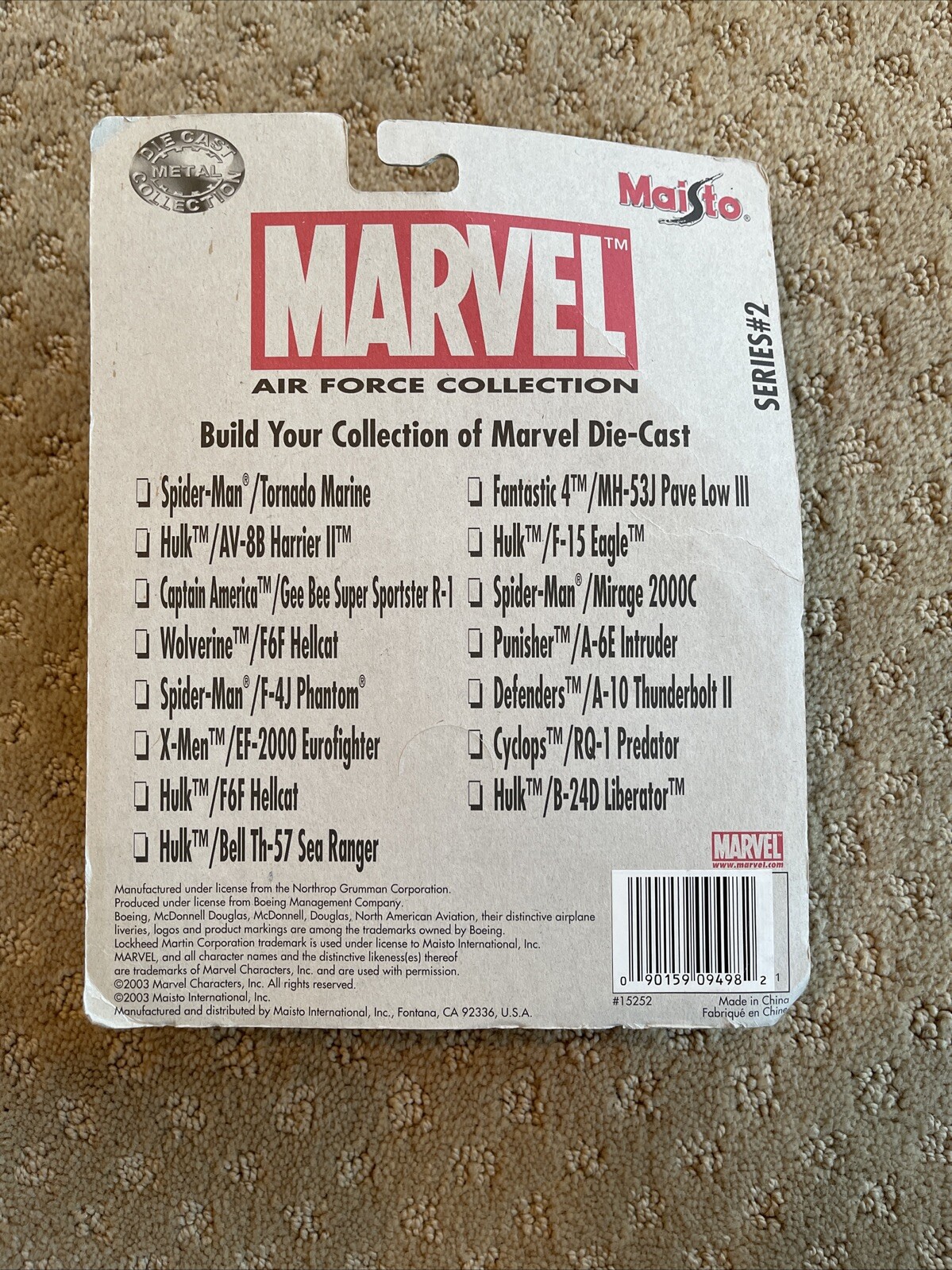 Maisto Ultimate Marvel Air Force Hulk Bell Th-57 Sea Ranger Helicopter Airplane