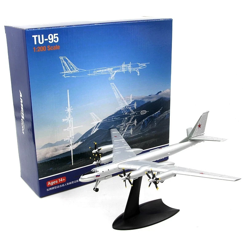 AMER Tu-95MS Bear Russian Strategic Bomber 1/200 Diecast Plane Model