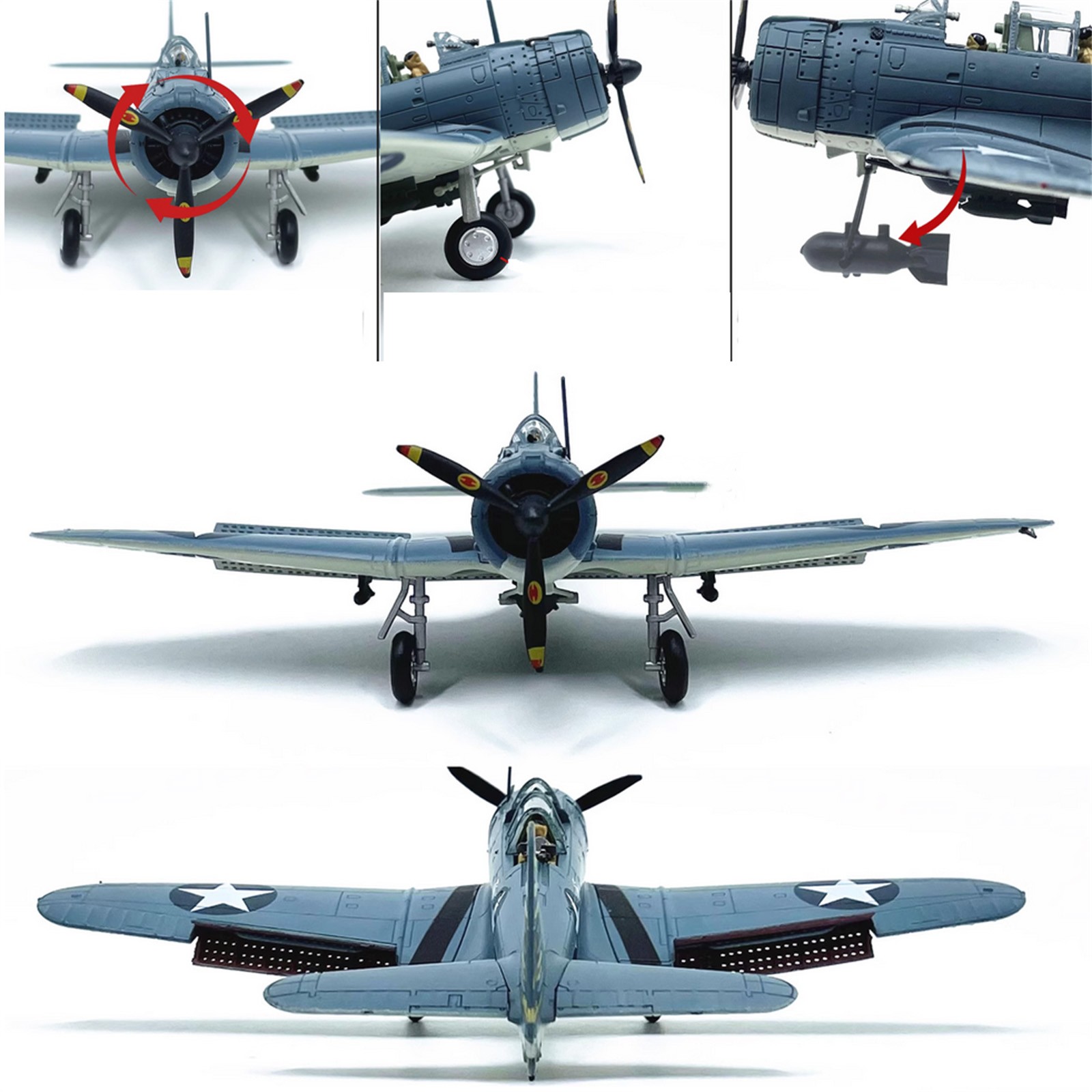 1/72 US SBD-3 Dive Bomber Fighter Alloy Aircraft Model Military Plane Display