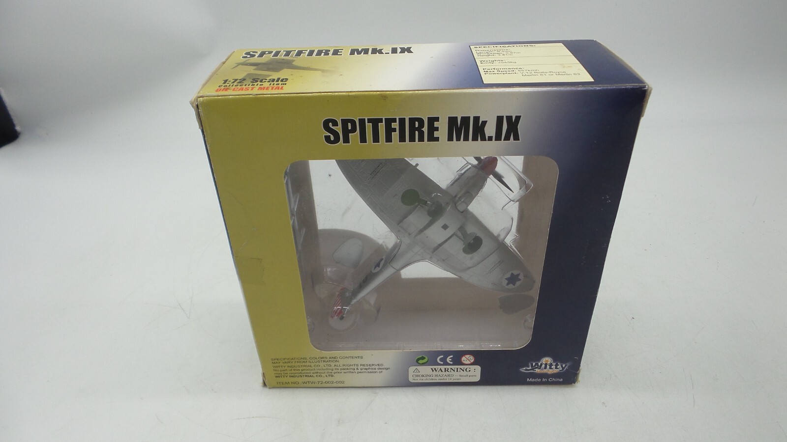 Witty Wings Sky Guardians Spitfire Mk.IX 1:72 Scale Die-Cast Plane – New In Box