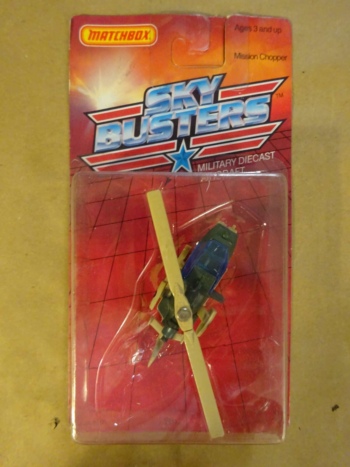 Vintage 1988 Matchbox Sky Busters Mission Chopper SB12 Military Aircraft