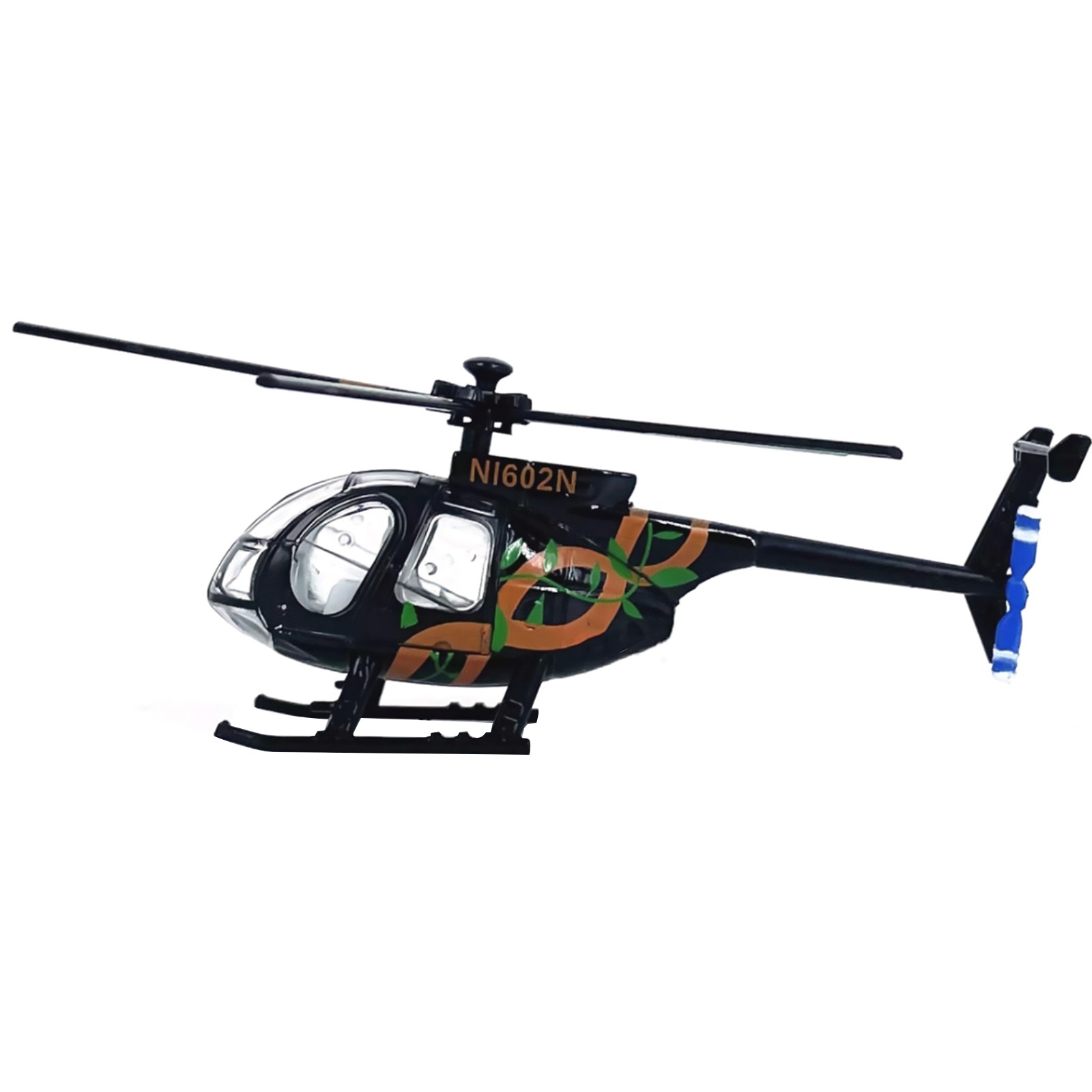 7.4cm Diecast Alloy 1/100 Scale USA Bird MD500 Helicopter Model Xmas Gift