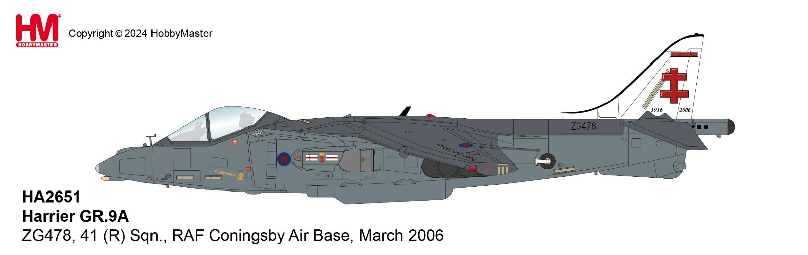 Hobby Master 1/72 HA2651 BAe Harrier GR.Mk 9 RAF No.41(R) Sqn Coningsby, England
